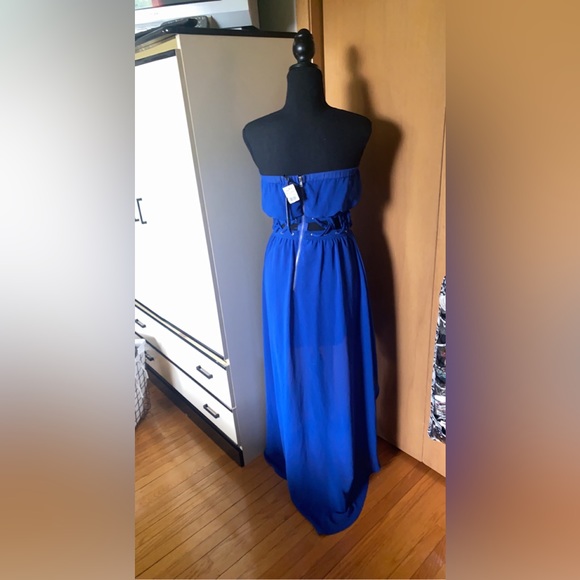 Blue strapless dress - Picture 3 of 4